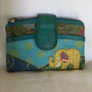 Vintage Fossil Leather Elephant Wallet